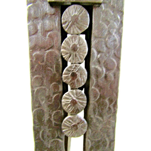 1930s French Art Deco Wrought Iron and Sculpted Frosted Glass Torchiere Floor Lamp Attributed to Atelier Petitot and Muller Frères For Sale - Image 10 of 18