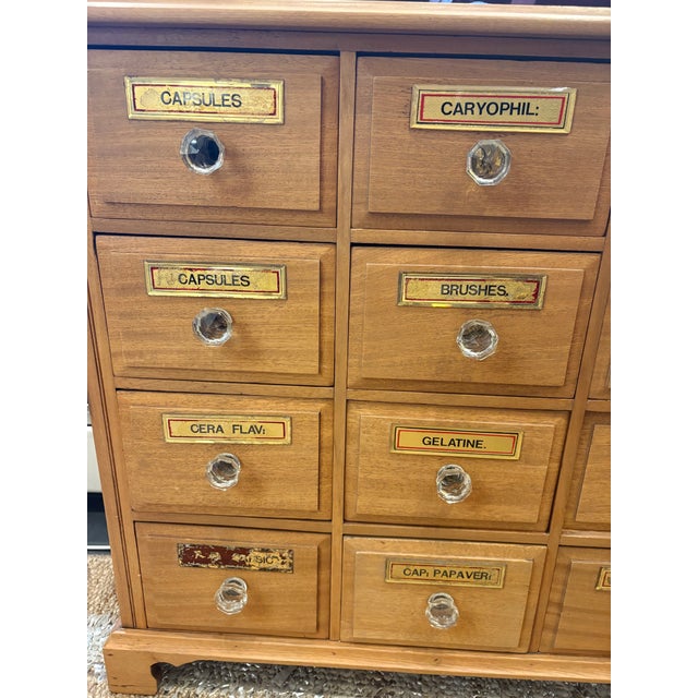 Antique 15-Drawer Apothecary Cabinet For Sale - Image 4 of 4
