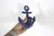 Blue Vintage Cast Iron Anchor Hook Coastal Nautical Beach House Style Blue For Sale - Image 8 of 9