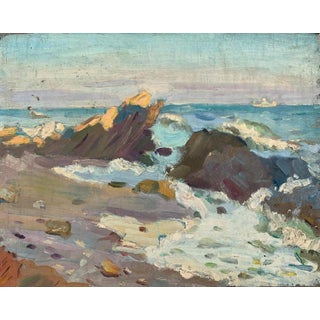 Original Seascape Oil Painting, Ukrainian Artist, 1960s For Sale