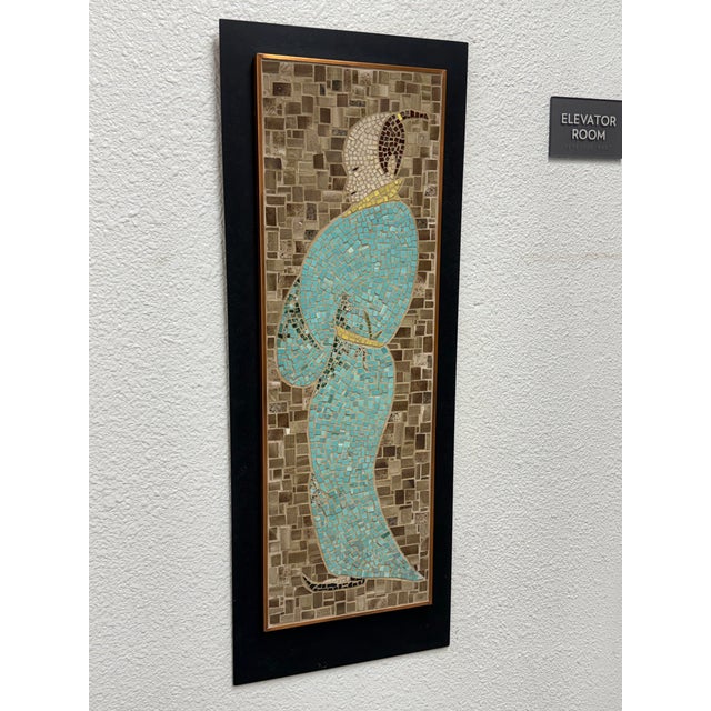 Mid-Century Modern Vintage Mosaic Tile Art Piece, Framed For Sale - Image 3 of 12