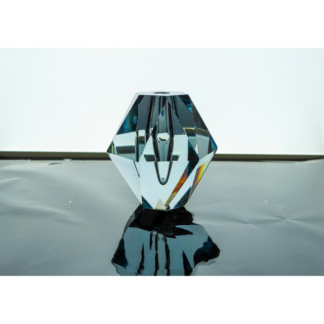 Dimond-Shaped Crystal Vase from Strömbergshyttan, Sweden For Sale - Image 11 of 14