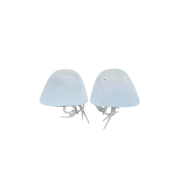 1980s Pair of Faux Antler Metal Stools For Sale - Image 6 of 8