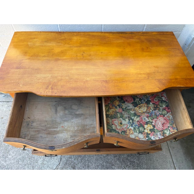 Antique Serpentine Front Dresser / Chest of Drawers on Casters For Sale In Los Angeles - Image 6 of 10