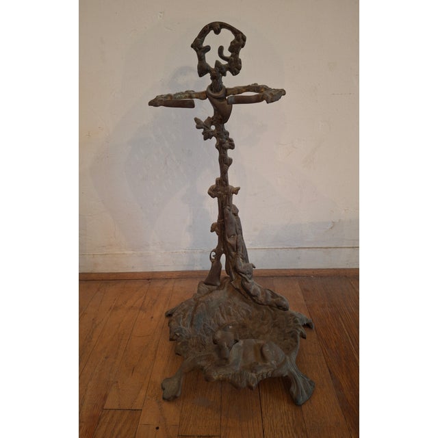 English Vintage Brass Fireplace Tools Hunting Motif For Sale - Image 3 of 3