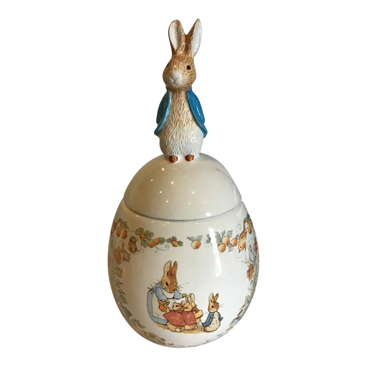 Vintage Beatrix Potter Peter Rabbit Easter Cookie Jar / Canister