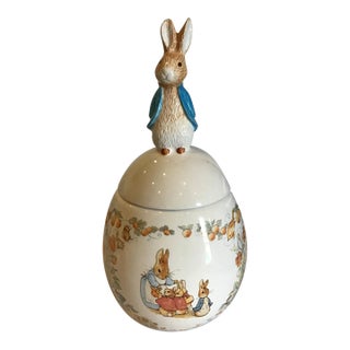 Vintage Beatrix Potter Peter Rabbit Easter Cookie Jar / Canister For Sale