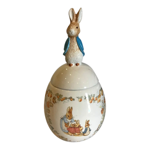 Vintage Beatrix Potter Peter Rabbit Easter Cookie Jar / Canister