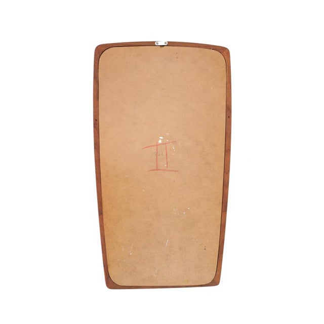 Wood Mid-Century Danish Teak Wall Mirror, 1960s For Sale - Image 7 of 9