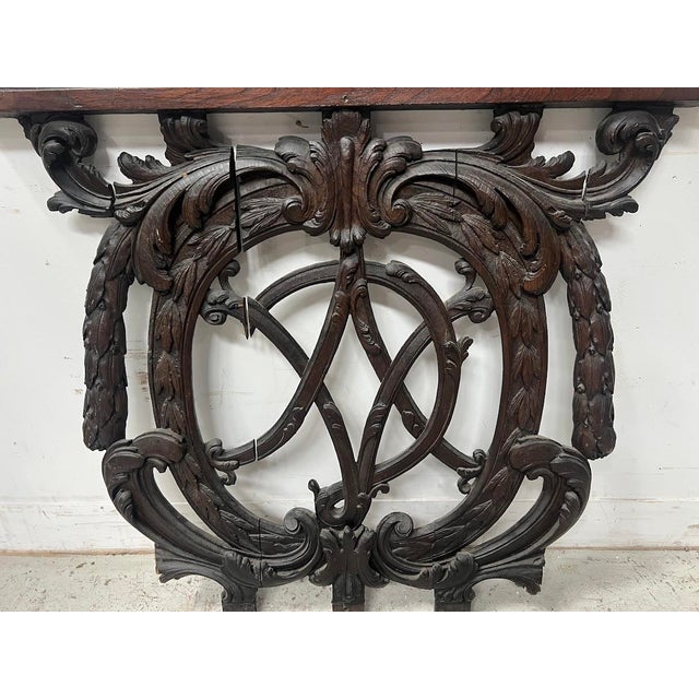Monogrammed Carved Oak Architectural Element, 18th Century For Sale - Image 5 of 12