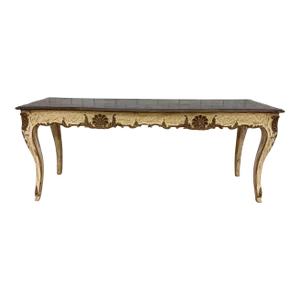 Vintage French Provincial Carved Console Table