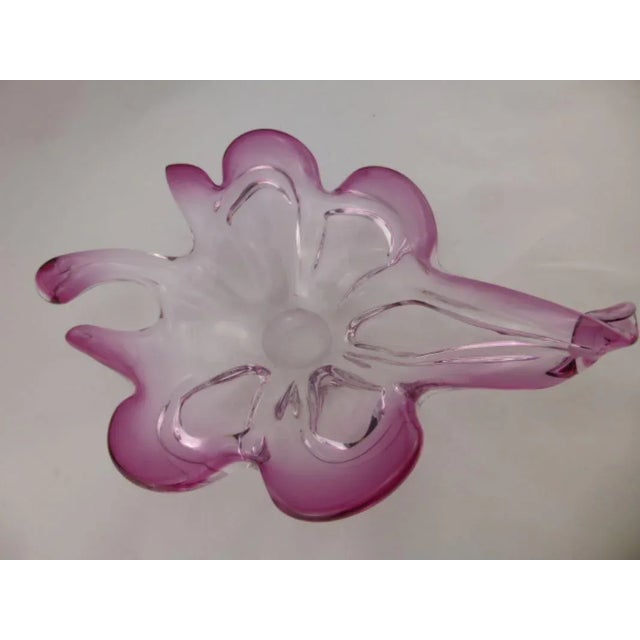 Orchid Transparent Centerpiece from Val Saint Lambert For Sale - Image 5 of 7