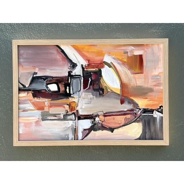 Vintage Original Abstract Oil on Canvas For Sale - Image 9 of 12