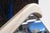 Wood Vintage 1970s Style White Laminate Console Table and Matching Diamond Mirror For Sale - Image 7 of 10
