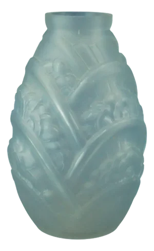 20th Century Art Nouveau Glass Vase Decorated with Bas-Relief from Muller Frères, Lunéville, France, 1900s
