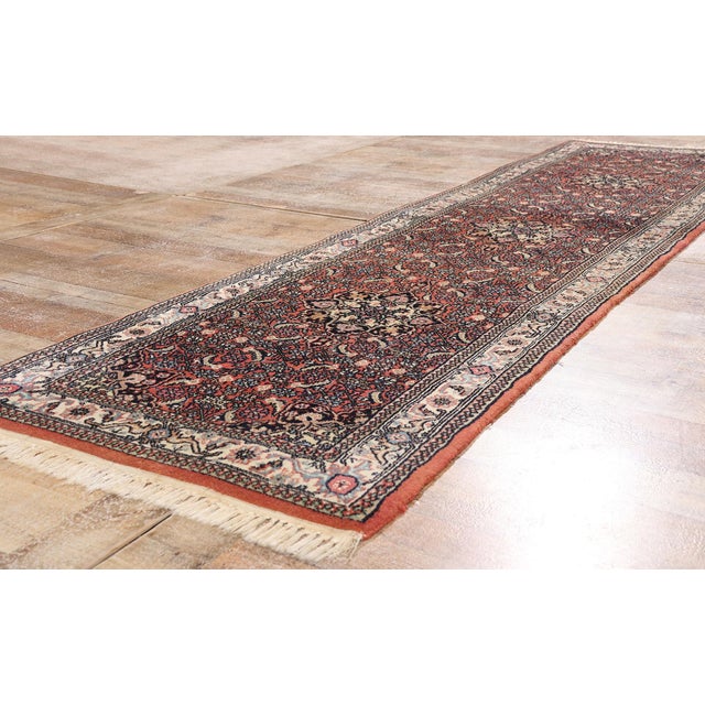 Red Vintage Indian Bijar Rug Runner, 02'07 X 09'11 For Sale - Image 8 of 10