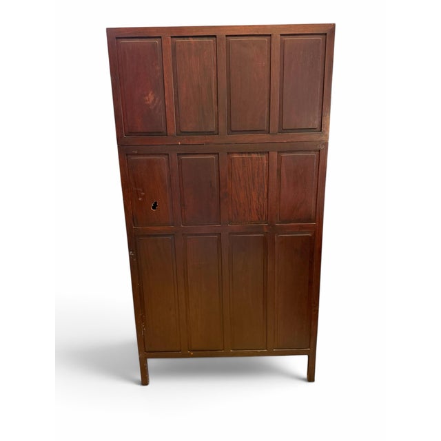 Oxblood Red Antique Chinese Rosewood & Cloisonné Enamel Compound Cabinet For Sale - Image 8 of 12