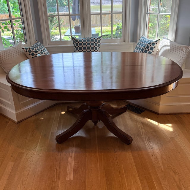 Grange Expanding Oval Pedestal Dining Table For Sale - Image 9 of 10