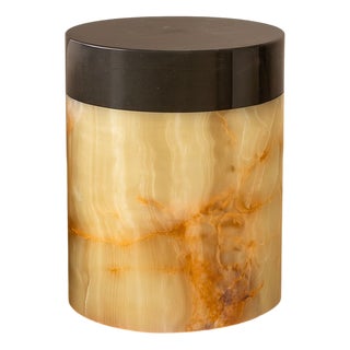 Marble and Onyx Side Table by Forzini For Sale
