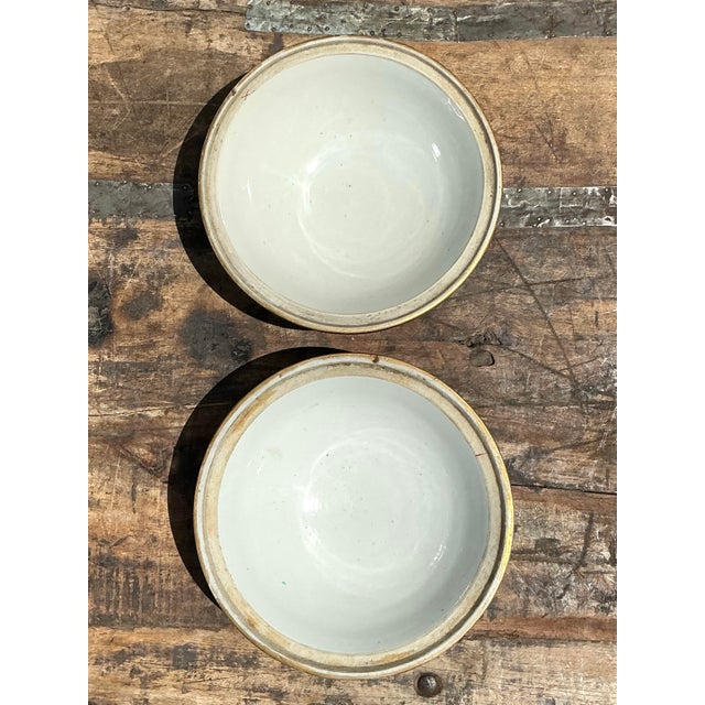 Vintage Asian Glazed Ceramic Bowls - A Pair For Sale - Image 9 of 12