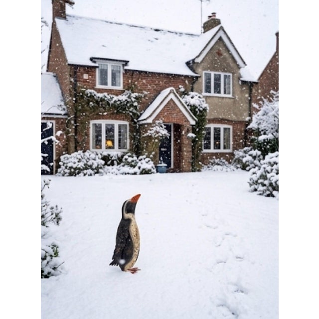 Vintage Folk Art Painted Sheet Metal Penguin Garden Statue For Sale In West Palm - Image 6 of 12