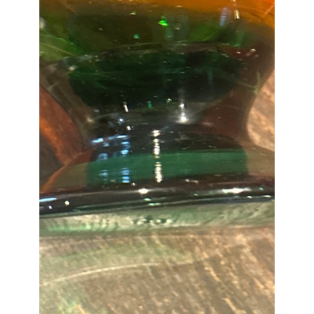 Glass 1970s Vintage Large Chalet Canada Amber Glass Centerpiece Bowl For Sale - Image 7 of 18
