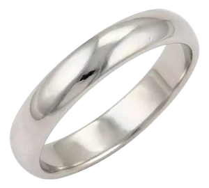 Tiffany & Co. Platinum 4mm Wide Wedding Dome Band Ring Size 11