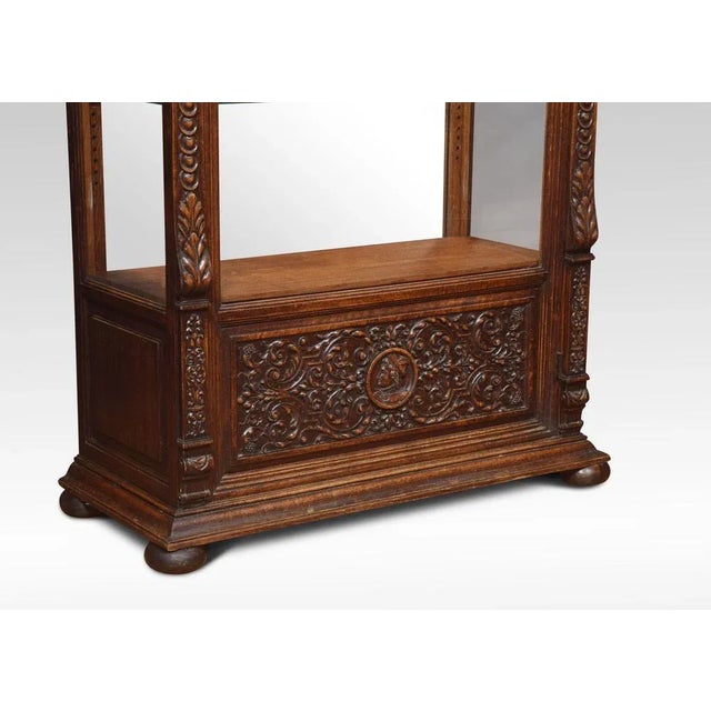Carved Oak Display Cabinet For Sale - Image 6 of 12