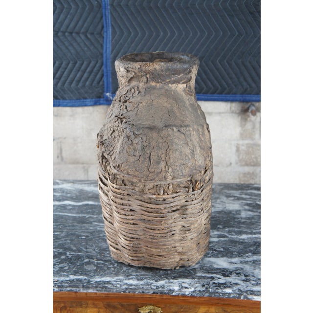 Early 20th Century Antique Chinese Woven Willow Oil Container Jar For Sale - Image 4 of 9