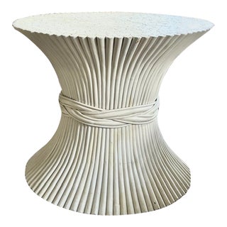 Mid Century McGuire Wheat Sheath Side Table For Sale
