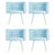 Set of 4 sky blue marshmallow dining chairs, Royal Stranger Dimensions: 78 x 70 x 60 cm Materials: Velvet upholstery and...