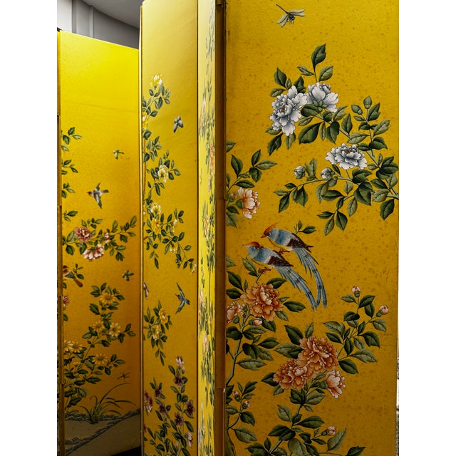 Asian Inspired Double Sided Floral Screen For Sale - Image 11 of 12