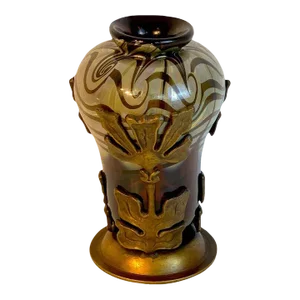 Early 20th Century Art Nouveau Bronze Mounted Loetz Vase, Stamped Made in Austria