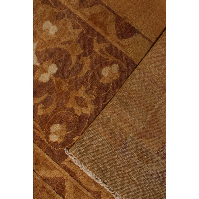 Antique Agra Runner Gold Brown Geometric Fragment Rug For Sale In New York - Image 6 of 6