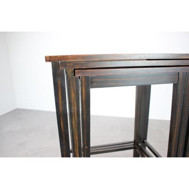 Mid-Century Modern Macassar Veneer Nesting Tables, 1950s, Set of 3 For Sale - Image 3 of 13