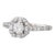 0.75ctw Round Diamond Halo Engagement Ring 14k White Gold Size 6.5 Cathedral For Sale