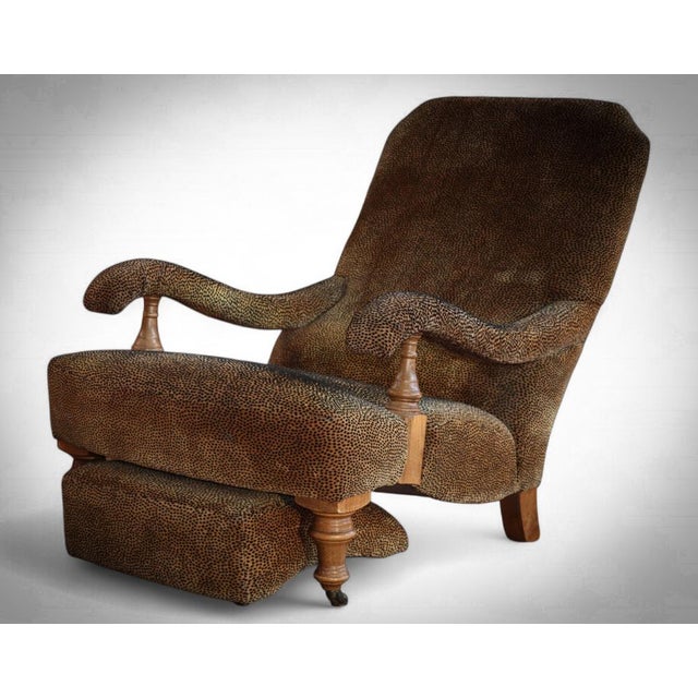 Set of Lounge Chair and Ottoman in Velvet, 2010s For Sale - Image 4 of 18
