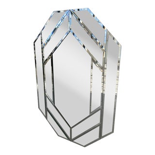 Vintage Mid 20th Century Beveled Octagon Mirror For Sale