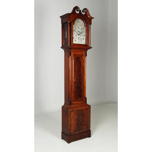 Hollywood Regency Mahogany Grandfather Clock, Scottland, 1820s For Sale - Image 3 of 17