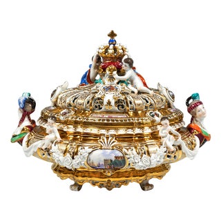 Lidded Crown Tureen by Maria Josepha for Meissen Drüselkästchen, Austria For Sale