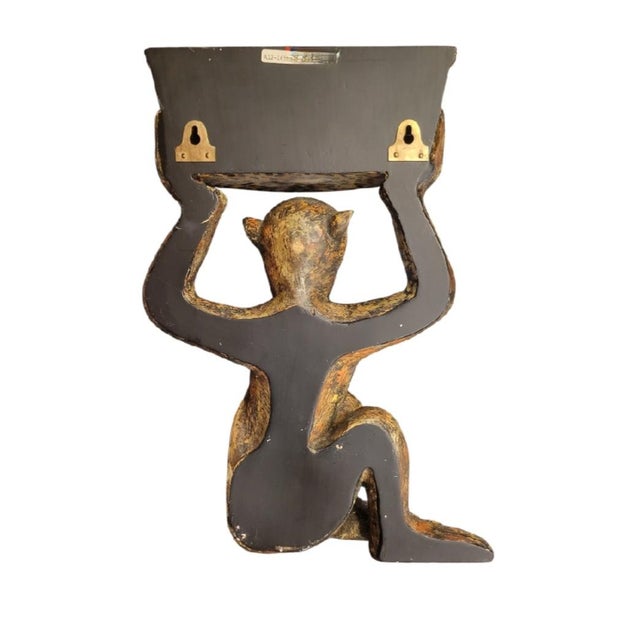 Vintage Rare Whimsical Monkey Leopard Wall Bracket Shelves- A Pair For Sale - Image 9 of 9