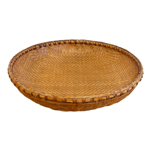 Vintage Large Round Woven Wicker Basket