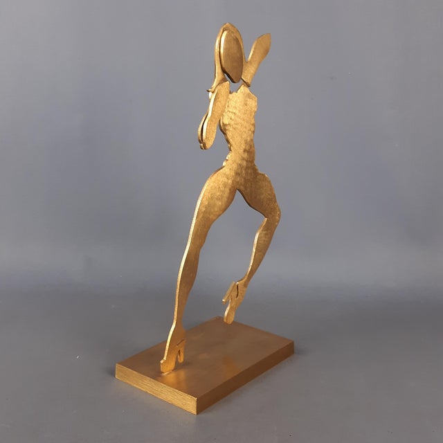 Modernist Dancing Woman in Brass by Giubak, 1970 For Sale - Image 6 of 17