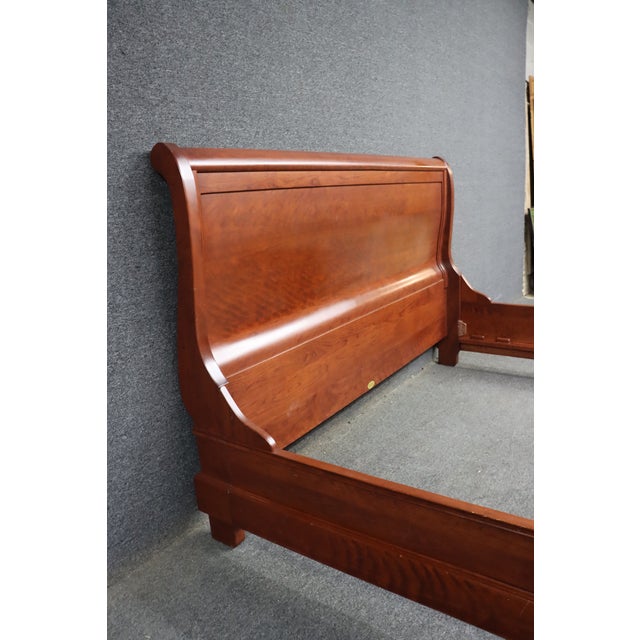 Wood Martin’s Furniture Solid Cherry King Sleigh Bed For Sale - Image 7 of 11