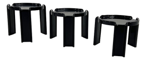 Black Nesting Tables by Giotto Stoppino for Kartell, 1970s, Set of 3