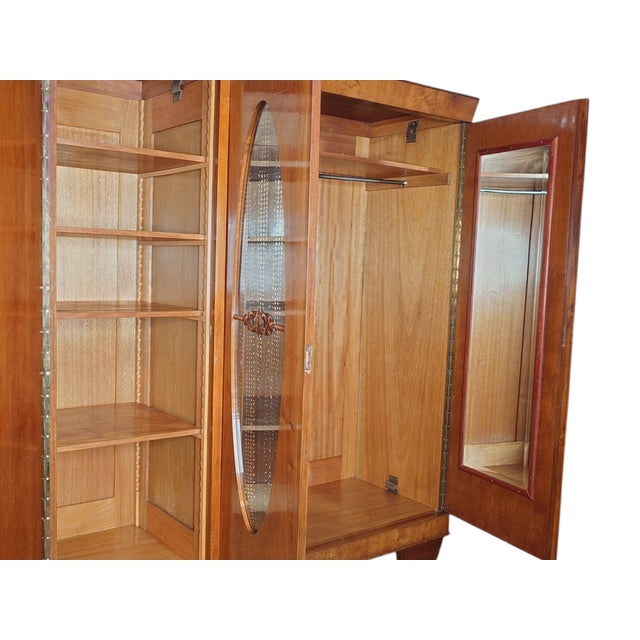 Wood Art Deco Wardrobe in Cherry Veneer, Germany, 1930s For Sale - Image 7 of 11