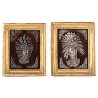 Silver Plaques, Italy, 19th Century, Set of 2 For Sale
