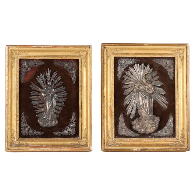 Silver Plaques, Italy, 19th Century, Set of 2 For Sale