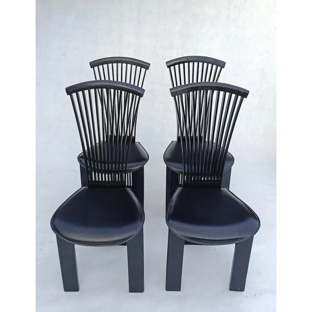 Italian Modern Dining Chairs attributed to Pietro Costantini, 1980s, Set of 4, in Good conditions. Designed 1980 to 1989...