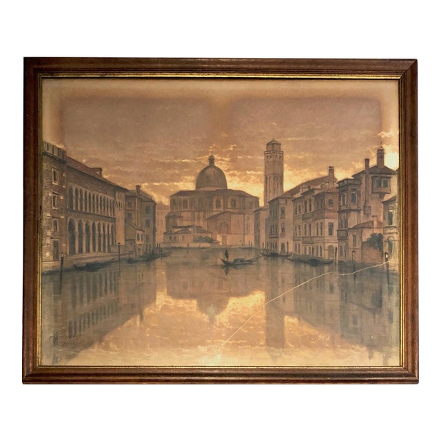 Large Venice View, Signed by François Stroobant '1819-1916' For Sale
